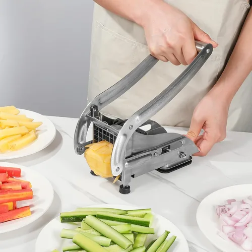 Miniatura 7 de REDANT Cortador profesional de papas fritas – Cortador de patatas de acero inoxidable con 2 cuchillas (1/2 y 1/3 pulgadas) y pies de succión