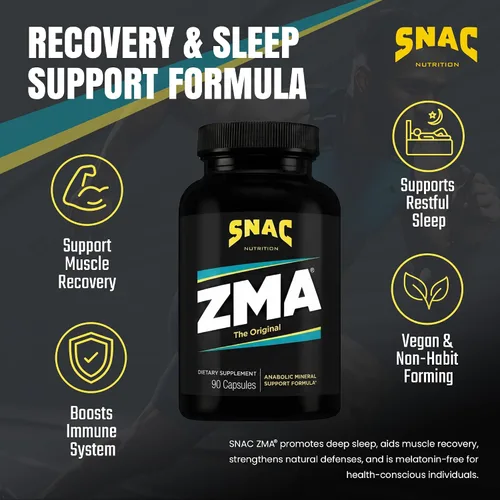Miniatura 2 de SNAC ZMA El suplemento original de recuperación y sueño, promueve la recuperación muscular, apoyo inmunológico y sueño reparador con zinc, magnesio