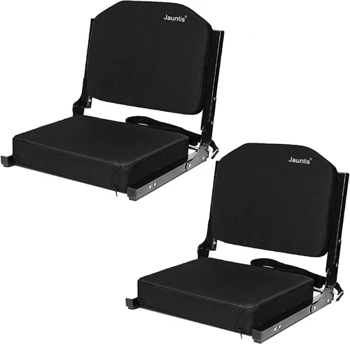 Miniatura 11 de Jauntis Asientos de estadio para gradas, asientos para gradas con respaldo y cojín de espuma ultra acolchados y cómodos, sillas de estadio Negro