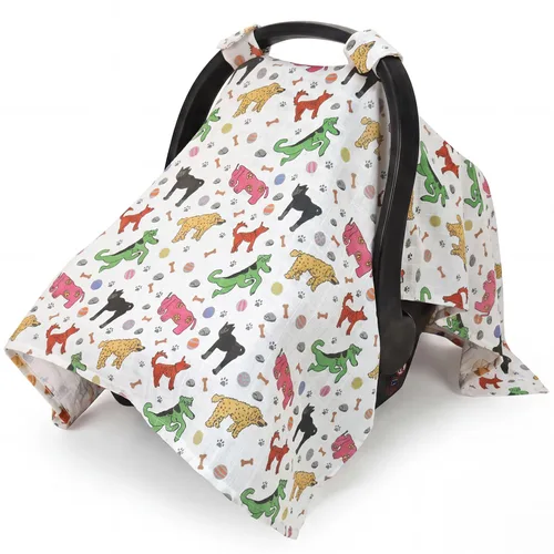Miniatura 13 de Funda de muselina para asiento de coche para bebés, Metplus Funda transpirable para asiento de coche infantil, funda ligera para portabebés