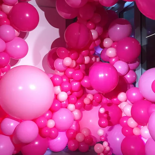 Miniatura 5 de Togvu Globos rosa intenso y rosa bebé, 60 paquetes de 30,5 cm, globos de látex rosa premium con globo de confeti para decoración de fiesta de San