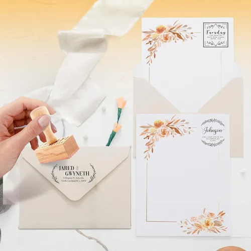 Miniatura 5 de Sello de goma personalizado, sello de logotipo personalizado con material de madera duradero, crea tu propio sello con logotipo y nombre, sello
