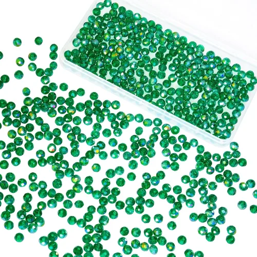 Miniatura 24 de 800 cuentas redondas de cristal de 0.236/0.396/0.394 pulgadas para joyas de bricolaje, ideales para pulseras, collares, colgantes y proyectos