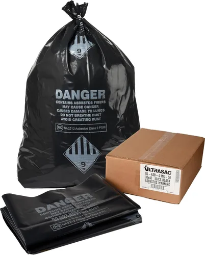 Miniatura 4 de Ultrasac Bolsa de asbesto de 33 galones de 4 mil, 30 x 40 pulgadas, 50 unidades, color negro (UL-ASB-4 MIL-50)