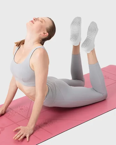 Miniatura 4 de 6 pares de calcetines de agarre de pilates para mujer, calcetines atléticos antideslizantes para yoga, barre, ballet, descalzo, entrenamiento