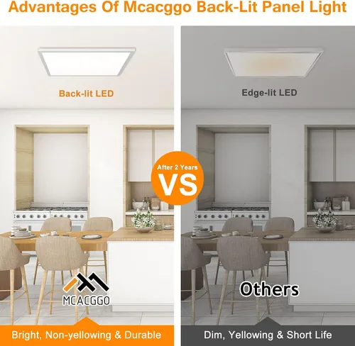 Miniatura 4 de Lámpara de panel plano LED negra de 1x4 pies, montaje en superficie, 5000K-4000K-3000K seleccionable y regulable Triac, lámpara de techo rectangular