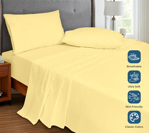 Miniatura 56 de Royale Linens Sábana encimera de tamaño individual XL 100% Algodón Orgánico – Super suave – Sábanas superiores de percal – Sábana encimera