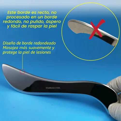 Miniatura 7 de BYYDDIY Herramienta de raspado muscular de acero inoxidable Gua Sha, herramienta para tejido cicatricial, herramientas de terapia física