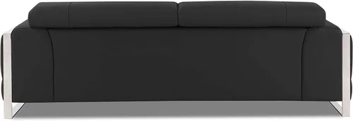 Miniatura 4 de BlackJack Furniture Gianni - Sofá de cuero italiano de grano superior con reposacabezas ajustables de 9 posiciones, patrón geométrico contemporáneo