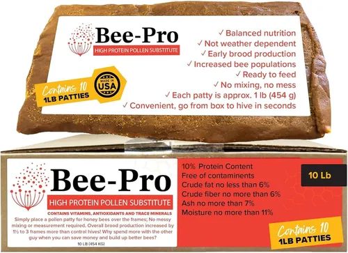 Mann Lake Bee-Pro Patties, Mejoradas con Ayuda Digestiva Pro Health, Impulsa la Producción de Crías, Sustituto Proteico de Polen, 10 Libras