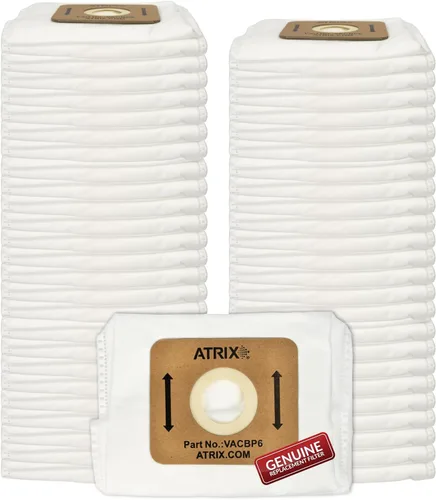 Atrix VACBP6-50 Filtros HEPA de repuesto para aspiradora Atrix mochila, paquete de 50, color blanco