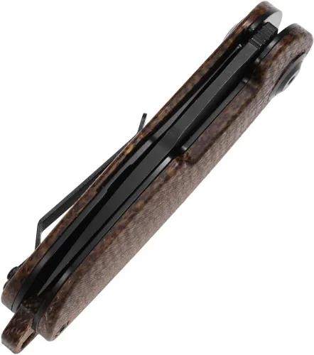 Miniatura 6 de Sitivien Cuchillo plegable de bolsillo ST150, Sandvik 14C28N, hoja negra lavada a la piedra con asas de micarta, cuchillos de herramienta EDC