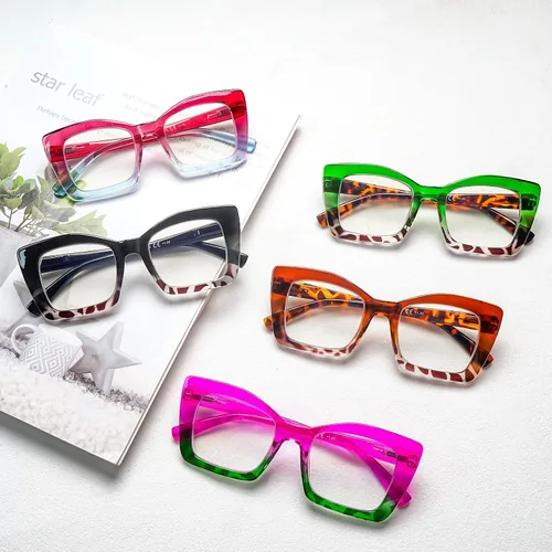 Miniatura 6 de Oversized Square Reading Glasse for Women,Blue Light Blocking Fashion Large Frame Computer Readers Spring Hinge