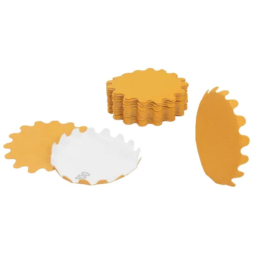 Keystone Flex Edge Gold - Discos de lijado con gancho y velcro de 3 pulgadas, papel de lija ondulado para lijadoras de tazón y accesorios de lijado