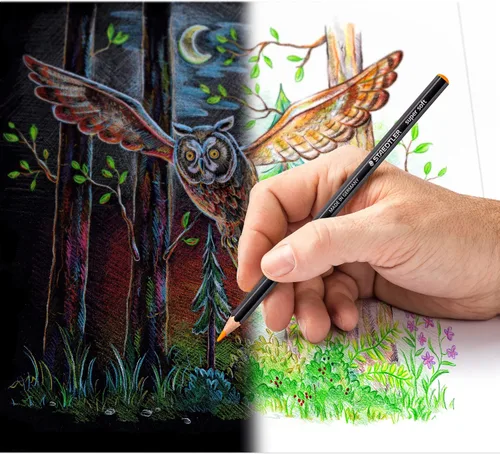 Miniatura 4 de Staedtler Lápices para colorear súper suaves, ricos pigmentos perfectos para papel claro y oscuro, lápices de colores surtidos, caja de 24, 149C C14