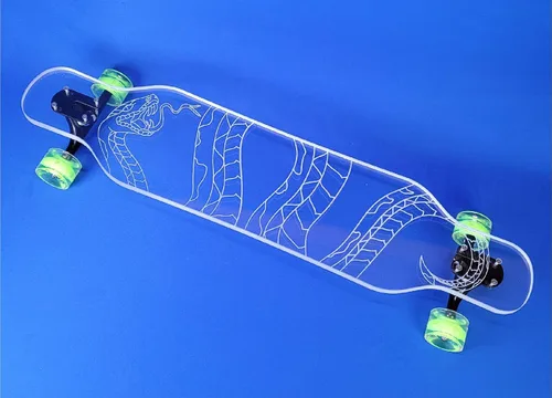 Miniatura 10 de GHOST BOARDS Clear Longboard Skateboard - Transparent Acrylic Long Boards with Light-Up LED Wheels for Smooth Rides - Ride The Streets in Style with