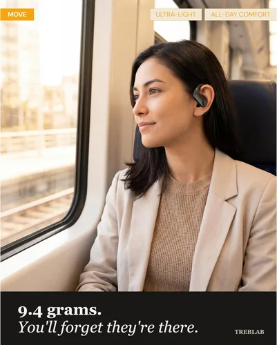 Miniatura 4 de TREBLAB X3 Pro - Auriculares inalámbricos para entrenamiento con ganchos cómodos, Bluetooth 5.3, graves potentes, aislamiento de ruido, 145 horas