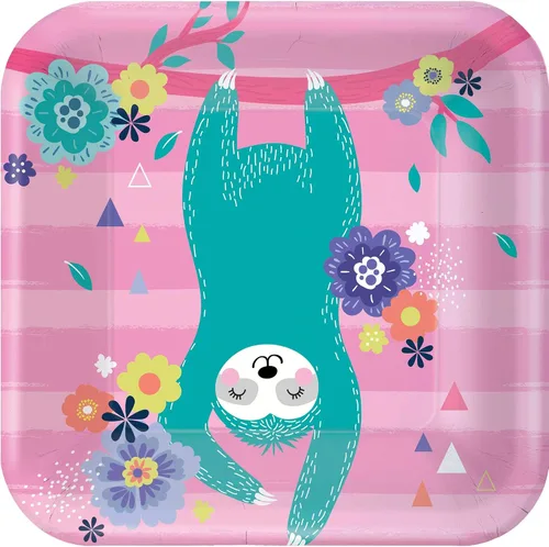 Miniatura 8 de Amscan Bluey - Platos cuadrados, 7 pulgadas (paquete de 8), duraderos y coloridos esenciales para fiestas, perfectos para celebraciones de niños