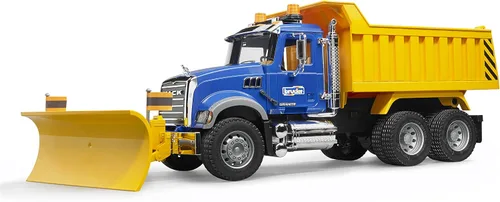 Miniatura 2 de Bruder 02815 Camión Volquete Mack Granite Escala 1:16, Camión de Juguete Ultra Realista para Construcción y Juego en la Granja Duradero para Uso