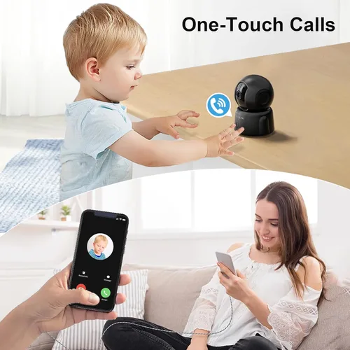 Miniatura 4 de GOLSPARK Cámara de seguridad para interiores 2K para monitor de bebé, cámara WiFi 360 de 2.4 GHz para mascotas con visión nocturna, detección