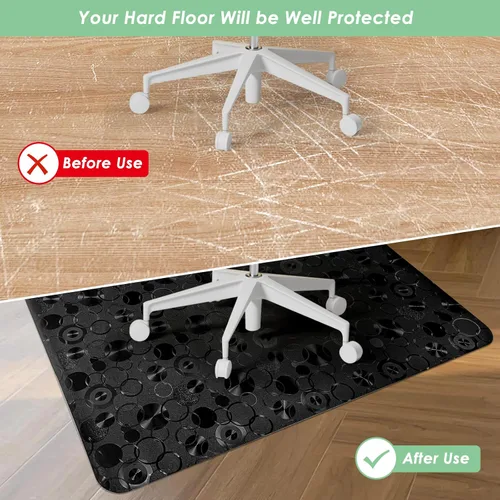 Miniatura 2 de Vicwe Alfombrilla para silla de oficina para suelo de madera dura, 36" x 48" alfombrillas para silla de escritorio, fácil de limpiar, alfombrilla