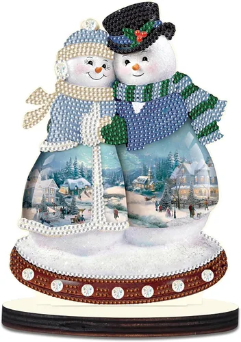 Miniatura 9 de antor Kit de adornos de escritorio con diseño de árbol de Navidad, muñeco de nieve, pintura de diamante, para adultos, principiantes, arte de Árbol