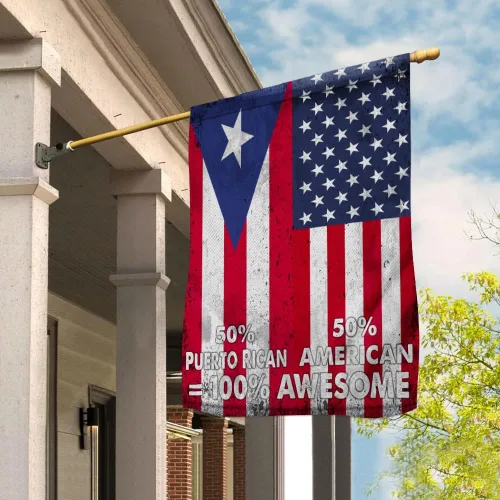 Miniatura 2 de Bandera de Estados Unidos con la mitad puertorriqueña de la amistad estadounidense de Puerto Rico, Estados Unidos, Orgullosa bandera patriótica