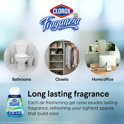 Miniatura 4 de Clorox Fraganzia - Ambientador de gel con aroma a orquídea isla, sin enchufe, sin batería, para habitaciones pequeñas, armarios, cocinas, baños