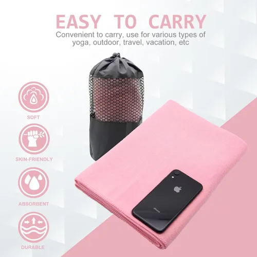 Miniatura 6 de Eunzel Paquete de 2 toallas de yoga caliente con punto de agarre, tapete de yoga antideslizante Towe absorbente de sudor para yoga caliente, bikram