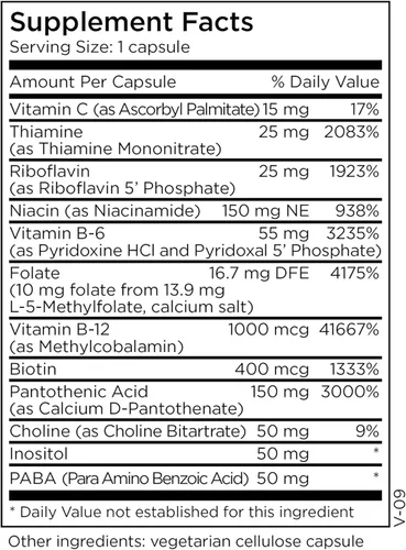 Miniatura 2 de MethylPro B Complex + L-Metilfolato 10 mg - Mezcla de vitaminas metiladas biodisponibles - Apoya la energía y el estrés - Vegetariano e
