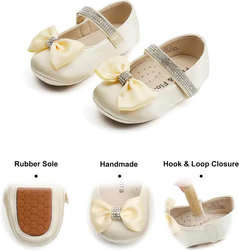 Miniatura 174 de Felix & Flora Zapatos de bebé de suela suave - Zapatos de bebé para caminar, mocasines, suela de goma, zapatos de cuna