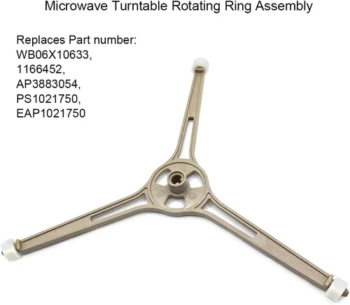 Miniatura 2 de WB06X10633 Conjunto de anillo giratorio de microondas para microondas GE, soporte de bandeja de vidrio giratorio de microondas, reemplaza 1166452