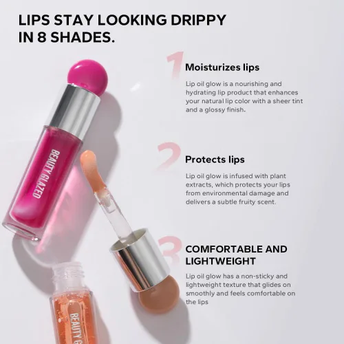 Miniatura 5 de Beauty Glazed Variedad de colores - Aceite labial ultra hidratante y nutritivo antiadherente, acabado brillante suave, lujoso aceite de brillo