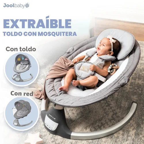 Miniatura 5 de Jool Baby Nova Swing para recién nacidos, columpio eléctrico motorizado para bebés, música Bluetooth, 10 melodías preestablecidas, control remoto