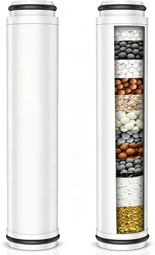 Vatex Filtro de ducha para cabezal de ducha de mano, paquete de 2 filtros de repuesto para cabezal de ducha de mano para agua dura, elimina cloro y