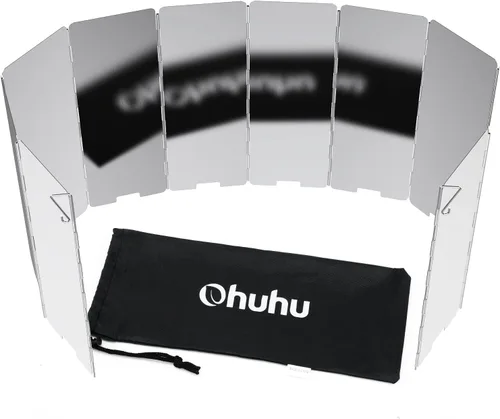 Miniatura 8 de Ohuhu - Parabrisas para estufa de campamento, pantalla de 8/10/12 placas de aluminio plegable portátil para camping, parabrisas, pantalla de viento