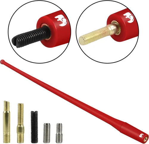 Miniatura 3 de ONE250 Antena flexible de 13 pulgadas, compatible con GMC Sierra (2000-2024), Canyon (2015-2024), Acadia (2007-2019), Terrain (2010-2017), Yukon Rojo