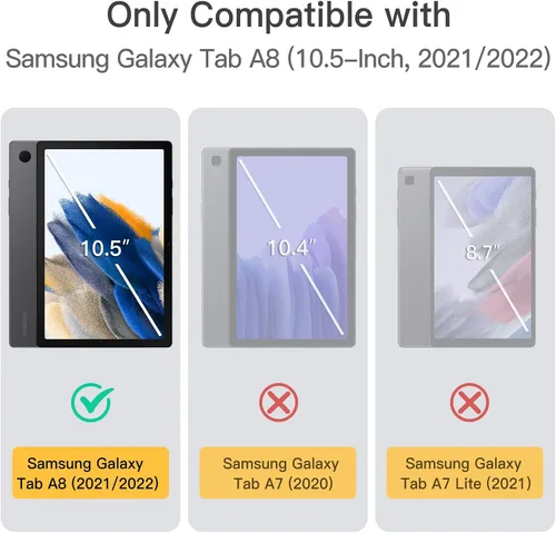 Miniatura 2 de JETech Funda para Samsung Galaxy Tab A8 de 10.5 pulgadas 2022 (SM-X200/X205/X207), cubierta protectora de tableta Slim Folio con soporte