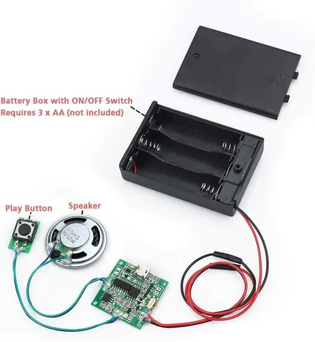 Miniatura 4 de Módulo de sonido Control de botón Música Reproductor de voz programable Chip de conversación musical 8 MB MP3 WAV USB descargable con caja