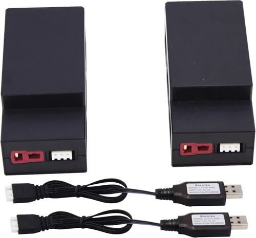 Miniatura 4 de Blomiky Batería recargable Lipo de 7.4V 2S 1000mAh 7.4Wh y reemplazo de cable USB para camiones H16 H16BM H16PL H16DR RC / H16