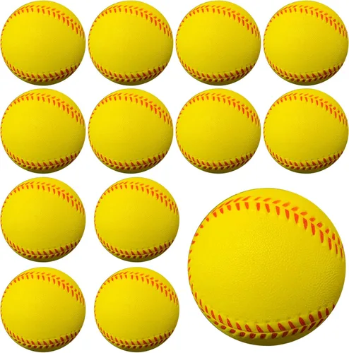Miniatura 9 de GKK Pelotas de béisbol de espuma, paquete de 12 pelotas de béisbol suaves para jóvenes y adolescentes, pelotas de entrenamiento de espuma