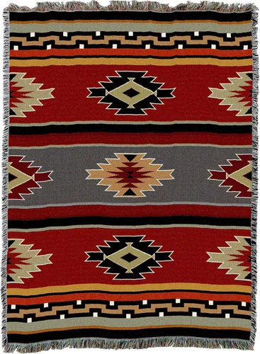 Miniatura 2 de Pure Country Weavers Manta Kaibab - Inspirada en los Nativos Americanos del Suroeste - Tapiz Decorativo de Regalo Tejido de Algodón - Hecho