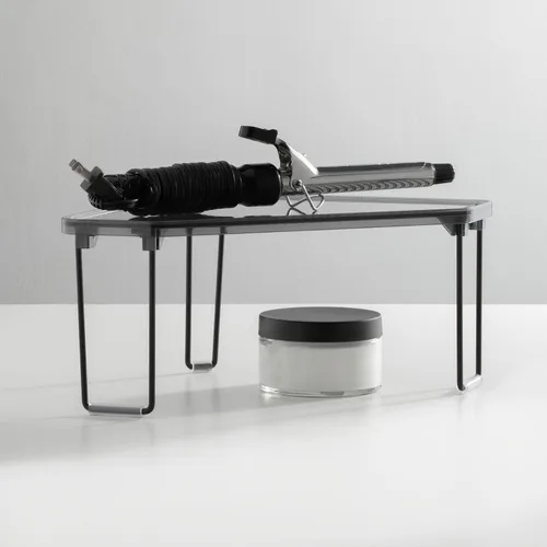 Miniatura 2 de mDesign Estante apilable de esquina de plástico/acero, estante organizador de almacenamiento para baño, tocador, encimera, fregadero, gabinete