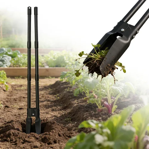 Excavadora de agujeros para postes de 4.5 pies, resistente con cuchillas afiladas duales, herramienta manual profesional para jardinería,