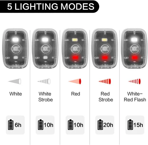 Miniatura 3 de Luz LED de seguridad, luces estroboscópicas con clip para corredores, luz trasera de bicicleta con 5 modos de iluminación, accesorios de alta