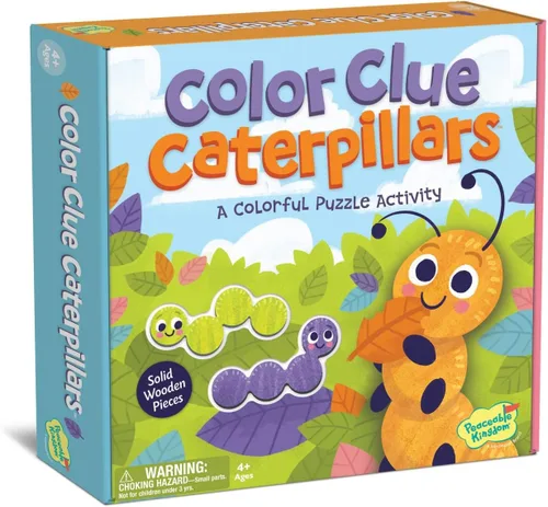 Miniatura 4 de Peaceable Kingdom Color Clue Caterpillars - Rompecabezas magnéticos para niños a partir de 4 años