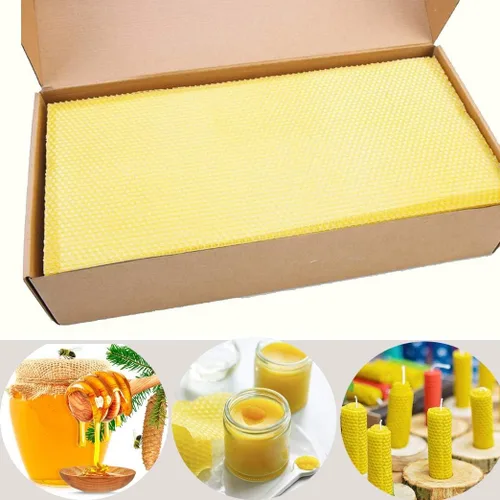 Varybeaty Hojas de base de cera de abeja natural para colmenas, paquete de 30 marcos de cera de panal pura para mantenimiento de abejas, fabricación
