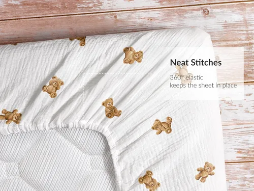 Miniatura 5 de Meracorallo Muslin Crib Sheet, 100% Cotton Fitted Crib Sheet 28x52 Soft and Breathable Baby Boys Girls Cover for Standard Crib and Toddler