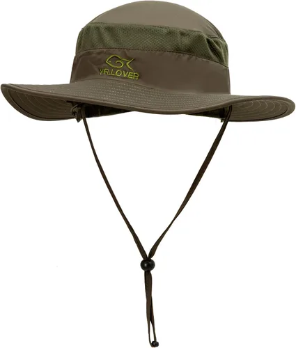 Miniatura 2 de YR.Lover Gorra de pesca de ala ancha con protección solar UV para exteriores con solapa extraíble