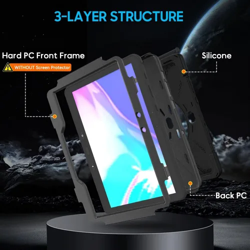 Miniatura 8 de Funda para tableta con función de atril, correa de mano y correa para el hombro (funda para iPad 2/3/4)